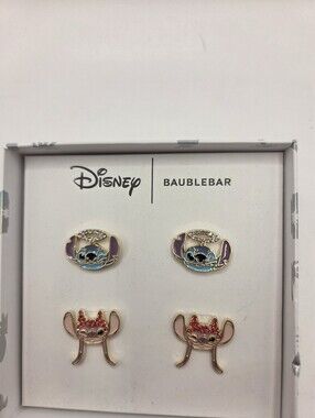 BaubleBar Disney Stitch Stud Earring Set - Blue & Pink